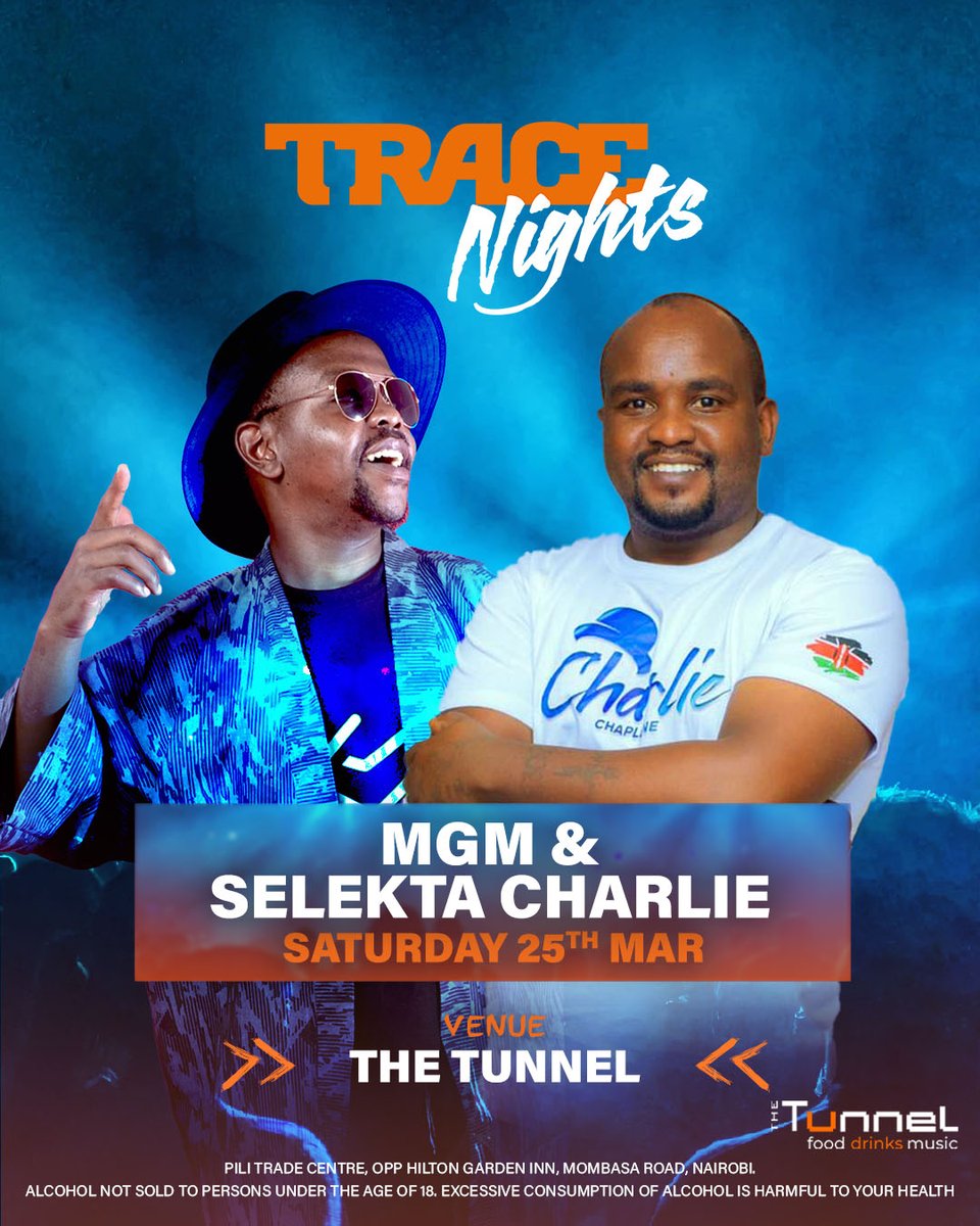 Full on tunnel vision this weekend at #TraceNights 😎
Pull up at <a href="/ThetunnelK/">thetunnel_ke</a> and lets have a good time with <a href="/JaymoUleMsee/">JaymoUleMsee</a> <a href="/CliffTheCliff1/">Cliff The Cliff</a> <a href="/MGM_Kenya_/">MGM Kenya</a> &amp; <a href="/SelektaCharlie/">Selekta Charlie</a> ✨️🌍🎶