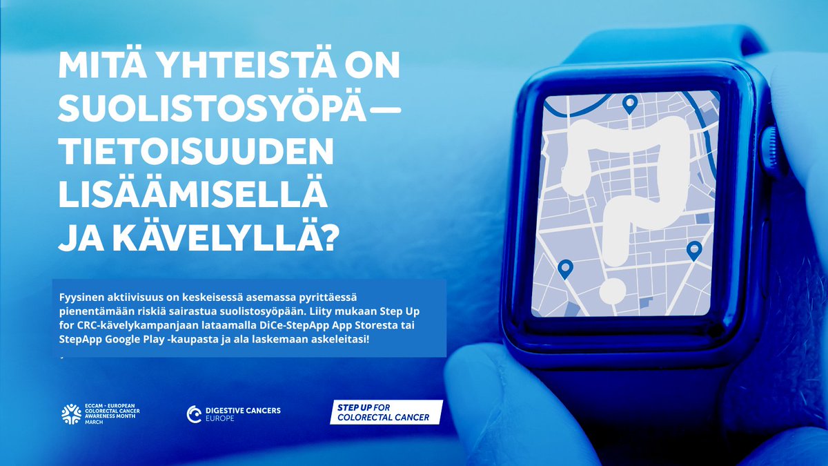 Colores_ry's tweet image. Kävelyllä on monia välittömiä terveysvaikutuksia. Kutsummekin yhdessä eurooppalaisen kattojärjestömme DiCEn kanssa kaikki kävelemään! 
Askeleet puolestasi laskee DiCEn StepApp -sovellus, jonka voit ladata Google Play -kaupasta tai Apple Storesta. #ECCAM2023  #suolistosyöpä