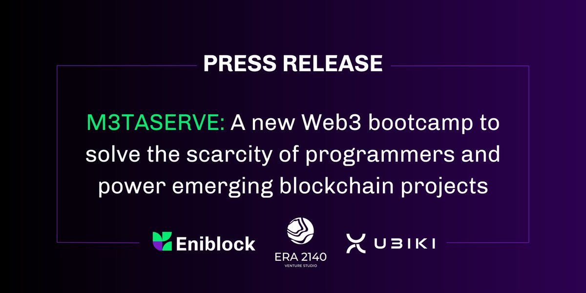 EniblockHQ's tweet photo. 🔥Exciting news! @EniblockHQ, @borgetsebastienm @frankdesvignes, @ERA_2140, & #UBIKI have launched @m3taserve, a web3 bootcamp designed to train web2 developers and connect them with enterprises leading the digital revolution. Learn more at https://t.co/bplLbKb1Oa #ALENI https://t.co/p5kzknsheG