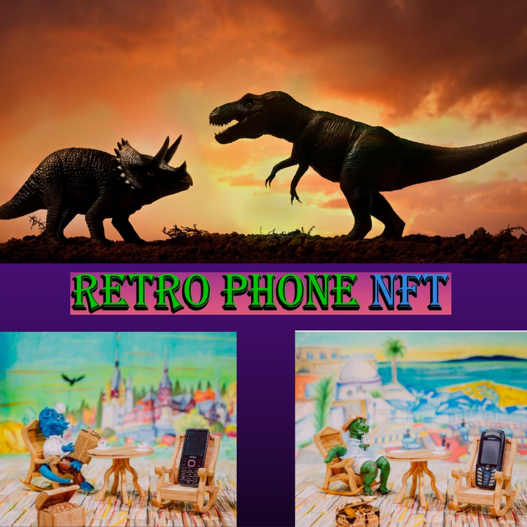 RetroPhoneNFT's tweet photo. We tamed dinosaurs so you can have them too!!!

https://t.co/tzoEI4UCSD
https://t.co/1RJaUGFGc7
Discord: https://t.co/i4qeHWjQ0g
 https://t.co/BDB5ll1qmt
#retrophoneNFT #nftbuy #art #nftart #crypto #nftcollector #eth #nft #nftcommunity
#cryptocurrency #cryptonews #dao #BLOCKCHAIN https://t.co/7amjfYfNZ7