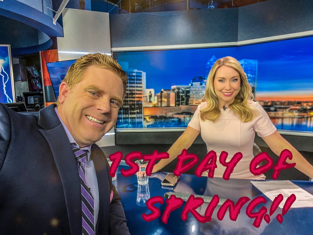 RobertSpetaWX's tweet photo. It’s bright and early here on the first  Day of Spring!! With @Katie_Jeffries here on @FCN2go Let’s go!! https://t.co/u9PmfVvvf7