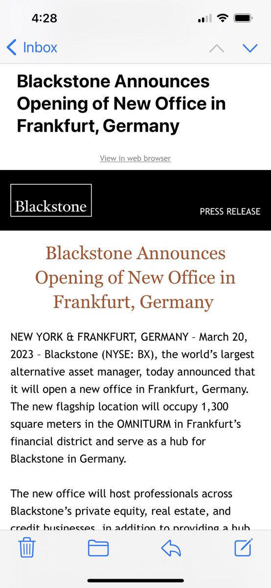 leilanifarha's tweet photo. Germany Beware! 

Blackstone - a private equity behemoth - is opening new headquarters in Frankfurt. 

Let's hope they keep theirs hands off housing! 

Will your governments be monitoring their actions to ensure they don't violate the right to housing? https://t.co/07b8fpebyR