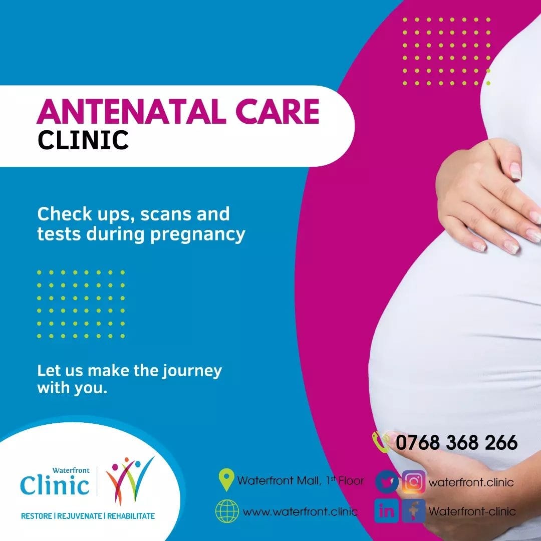 Monitoring your pregnancy with our Doctor will help to ease your fear and excite you more on welcoming new family members.

Visit us / book an appointment today! 
☎️ : 0768 368266
🌐 : waterfront.clinic
#AntenatalCare #WaterfrontCares
#Restore #Rejuvenate #Rehabilitate