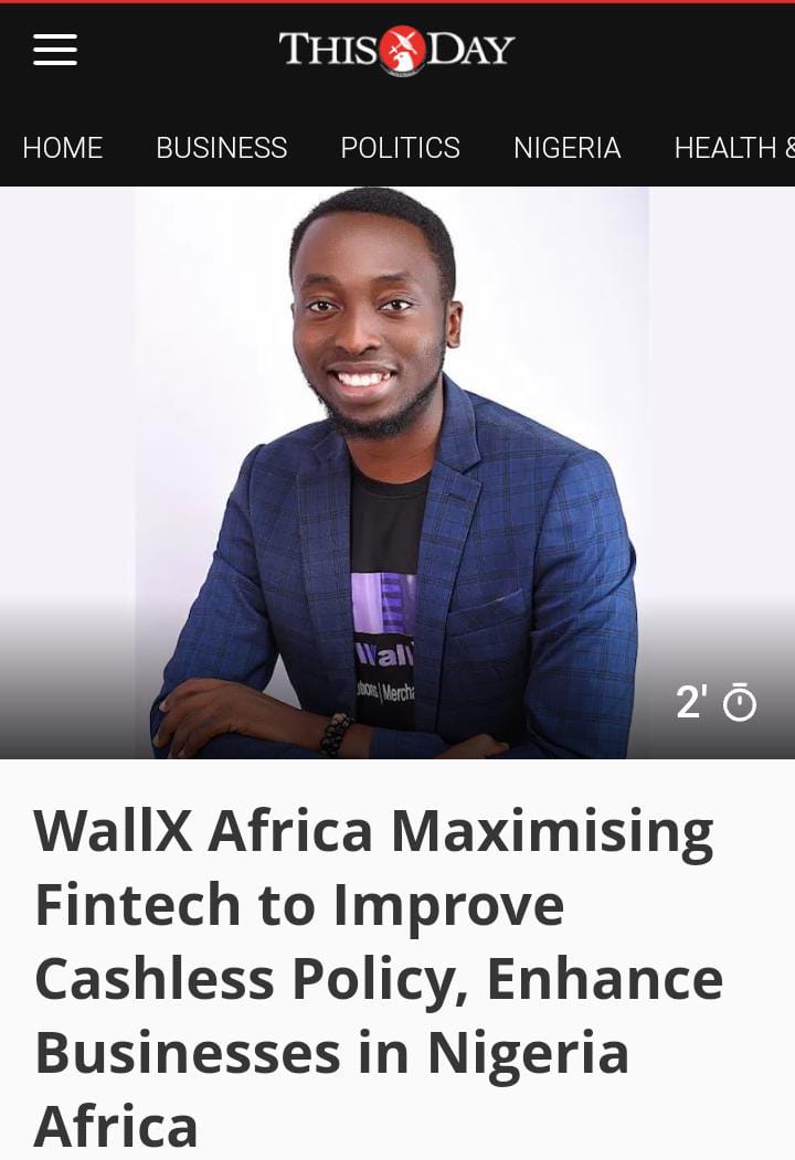 wallx_africa's tweet photo. WallX Africa in the News!

We had an interview with the team from Thisday Newspaper as we shared our thoughts on improving businesses in Nigeria and Africa at large using our products.
Click the link below to know more.

https://t.co/yWv7cShlsh
#paycode #funds #securefunds #spend https://t.co/vKz7H8gotp