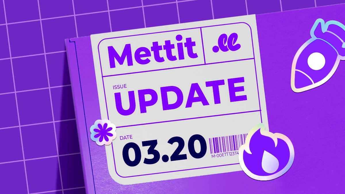 [Mettit Update] March 20th, 2023 Updates

mettit.com/notice/view/NO…

1. Board name change, ‘PT’ → ‘Post’

2. My Page → Change My Profile

3. Search screen reorganization

4. Modifying Korean/English Text

#Mettit
#Metaverse