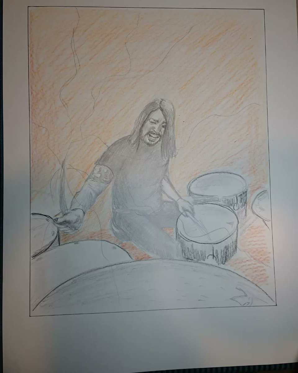 Gm frenz, Sketches, #DaveGrohl a legend on drums
#art #fanart #illustration #drums