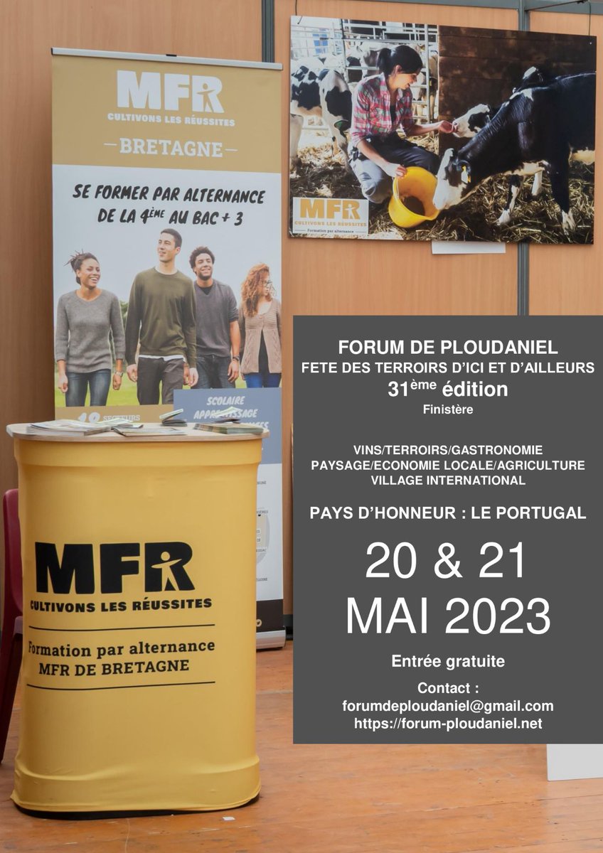 forumploudaniel's tweet photo. 31ème édition #MFRPlabennecPloudaniel #Produitslocaux #Chevauxbretons #Salongastronomie  #Vignoble  #Bretagne #Finistere #Ploudaniel #economielocale  #agriculture     #villageinternational #habitat #forumdeploudaniel #Alsace #Portugal #sortieenfamille https://t.co/nbHjgsQJcy