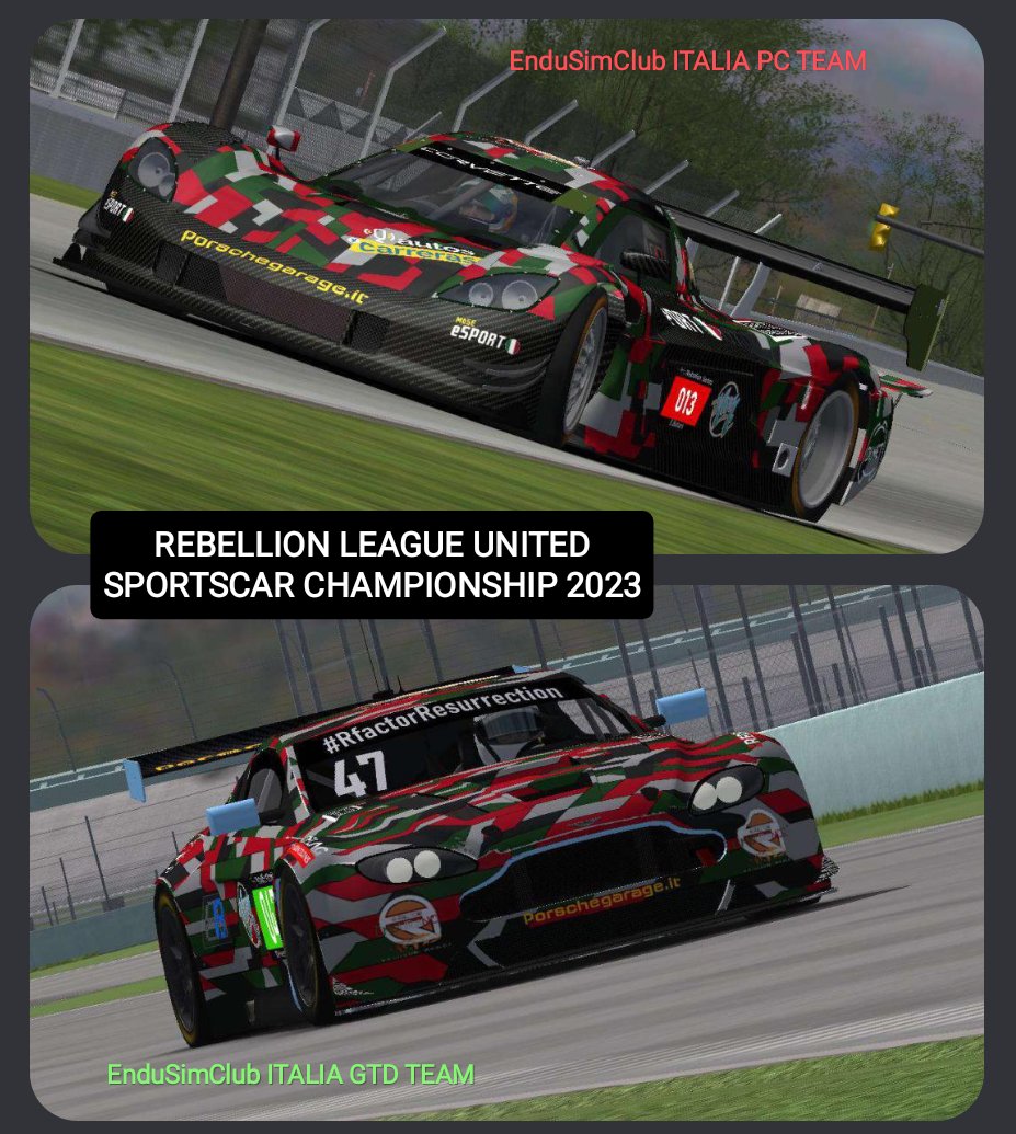 RFACTORENDURAN1's tweet photo. Proud to announce #EnduSimClubItalia sign-up on #Reb3lion in their new #USC23 with two camouflage babes, one per class:
#CorvetteDP and #AstonMartinVantage
GO TEAM 🔥
#rFactor1
@autosycarreras_  @ilbullii @NazMisauri @gvstimz @andrea_caproni @EdexLv @rFactorPictures @emree_ree https://t.co/D0NKyoFPHV