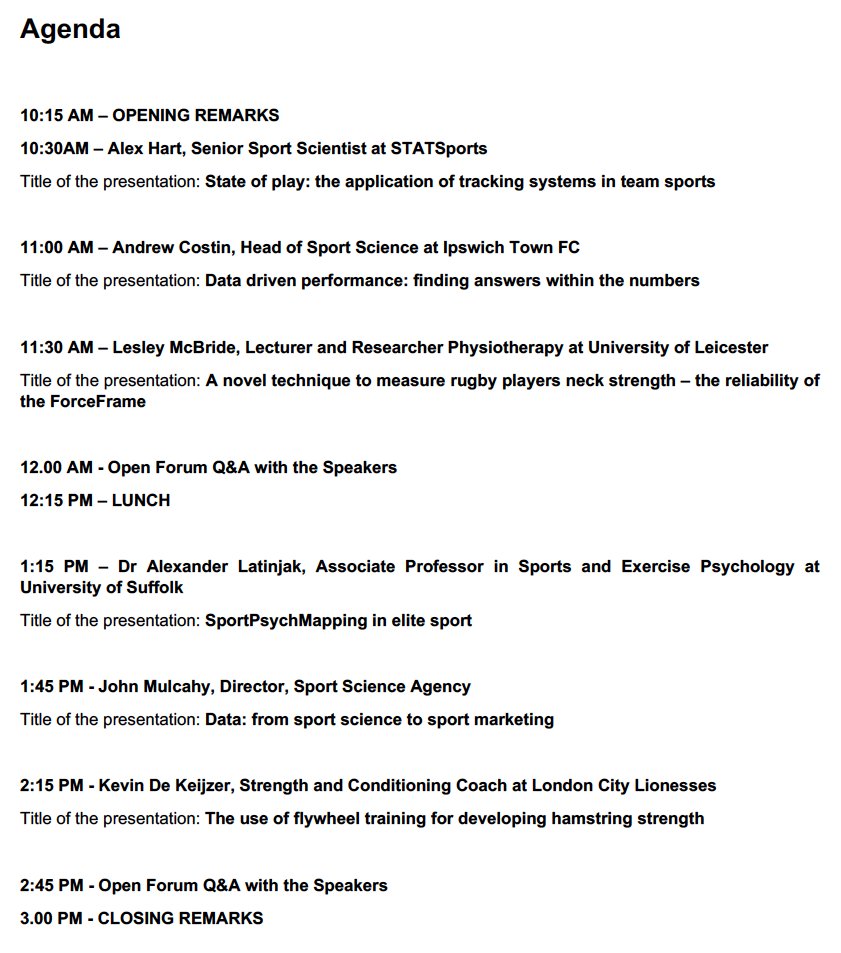 Dr Marco Beato (@marcobeato1) on Twitter photo Only a few days to reserve your ticket! #Symposium in #Sports #Science and #Performance (5th Edition) at the <a href="/UniofSuffolk/">University of Suffolk</a>
Link: eventbrite.co.uk/e/symposium-in…
In collaboration with international partners: <a href="/statsports/">STATSports</a> , <a href="/VALDPerformance/">VALD Performance</a> , #Desmotec, <a href="/Sportsciagency/">Sport Science Agency</a> Only a few days to reserve your ticket! #Symposium in #Sports #Science and #Performance (5th Edition) at the <a href="/UniofSuffolk/">University of Suffolk</a>
Link: eventbrite.co.uk/e/symposium-in…
In collaboration with international partners: <a href="/statsports/">STATSports</a> , <a href="/VALDPerformance/">VALD Performance</a> , #Desmotec, <a href="/Sportsciagency/">Sport Science Agency</a>