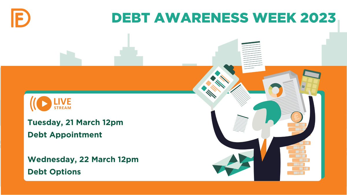 For #DebtAwarenessWeek 20-26 March, join our trainer, Joseph, in his webinars on:

🟠Tues 21 March 12pm - Debt Appointment 
youtube.com/watch?v=fRxRU6…

🟠Weds 22 March 12 pm - Debt Options 
youtube.com/watch?v=-bWLSW…

You can also watch them on this channel! 💻