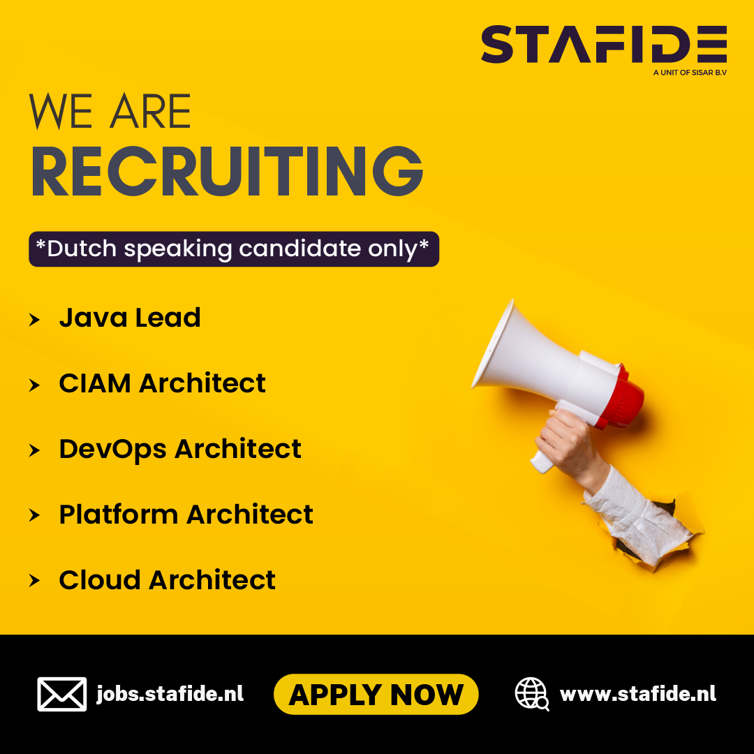 stafide's tweet photo. #recruiting Tech Enthusiast for our clients in #netherlands
Java Lead
CIAM Architect
DevOps Architect
Platform Architect
Cloud Architect
Visit us for more - https://t.co/TE874UWFQX
#WhatsApp +31 630229663
📩recruit@stafide.nl
#stafide #ITJobs #tech #hiringnow #amsterdamjobs https://t.co/DhPdyB6EbT