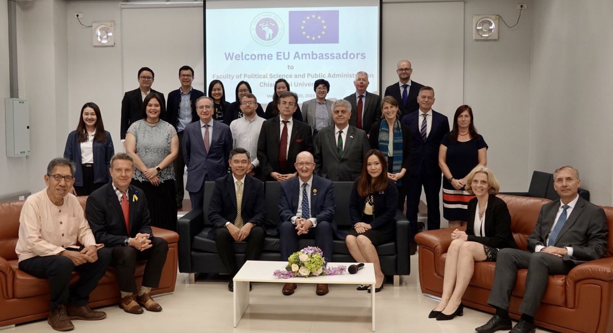 EUinThailand's tweet photo. Huge thanks to Chiang Mai University academics and scholars for sharing their insights on Thai politics and public policy analysis ahead of the upcoming general election. 🗳️ https://t.co/Am4YEs8Z0l