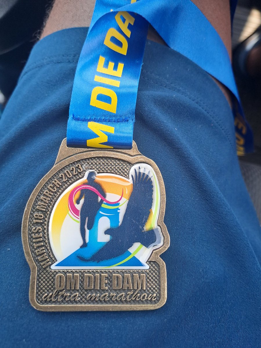Medal Monday. 
Om Die Dam was tough, but doable. We keep on moving! 
@Vitality_SA 
@GarminFitness 
@PoweradeMx 
@ComradesRace 
#beatyesterday
#OmDieDam
#tšhabarefete