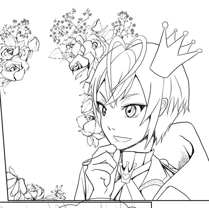 「無意味に花を背負ってるコマ」ってのを描きたいがために無意味に時間を費やしたコマ 