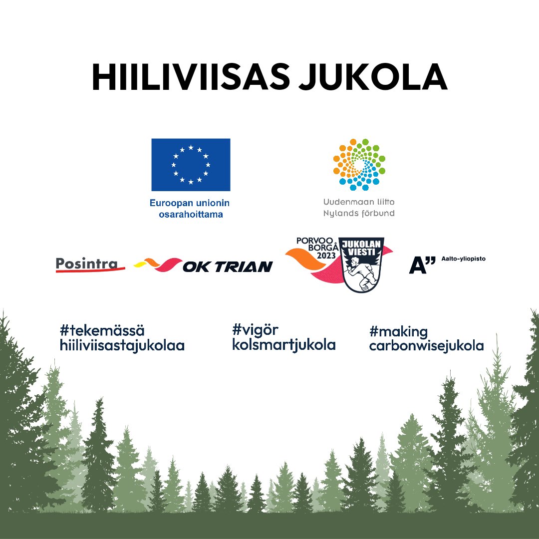 Porvoossa juostaan hiiliviisaammin Jukolan viesti! Mistä on kyse? Viralliset hankesivut 👉posintra.fi/hiiliviisas-ju…
Hankkeen toteuttajina toimivat Posintra Oy, suunnistusseura OK Trian sekä Aalto-yliopisto.
#tekemässähiiliviisastajukolaa #vigörkolsmartjukola #makingcarbonwisejukola