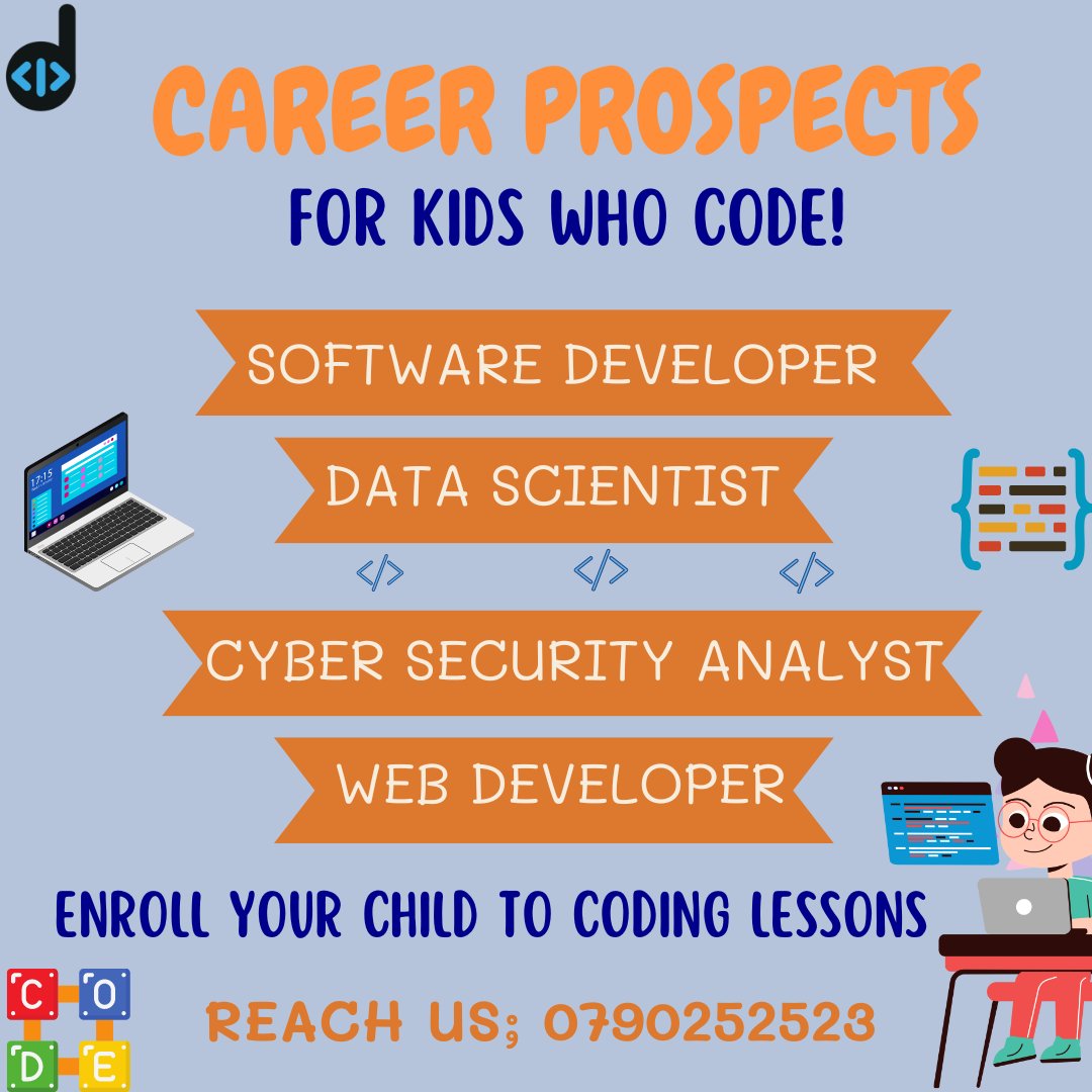 digifunzi's tweet image. #kidscancode
Why wait until later to learn programming?
Give your kids a head start in today's tech-driven world through #coding
#codewithkids #kidscancode #codingforkids #technology #future #youngcoders #STEMeducation
#Maandamano #thikaroad #NairobiCBD #statehouse