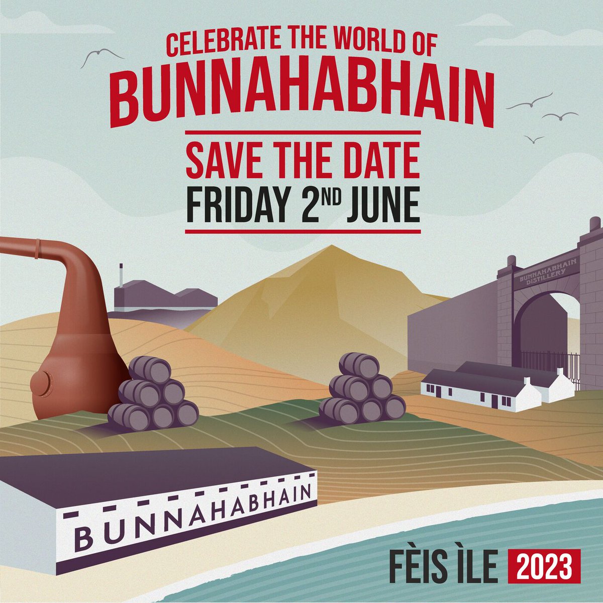The countdown is officially on for Bunnahabhain Day 2023!  Don't forget to save the date of Friday, 2nd of June and keep an eye out for more details coming soon!