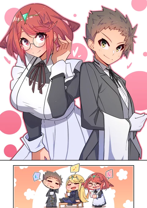 メイドなホムラちゃんと執事なレックス君。
今日もお嬢様なヒカリちゃんに振り回されるのでした( ˘ω˘ )
Pyra in a maid outfit and Rex in a butler outfit.
These two are hard at work taking care of Mythra, the young lady.
#ゼノブレイド2 #XenobladeChronicles2 
