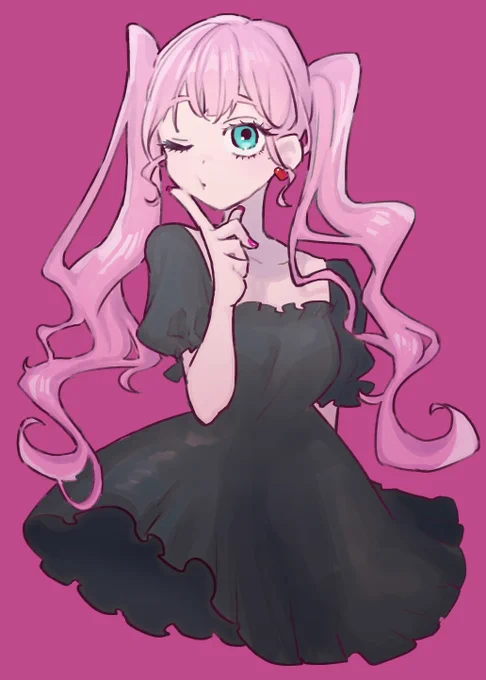 創作と言うほどでもないやつ ピンクツインテ 