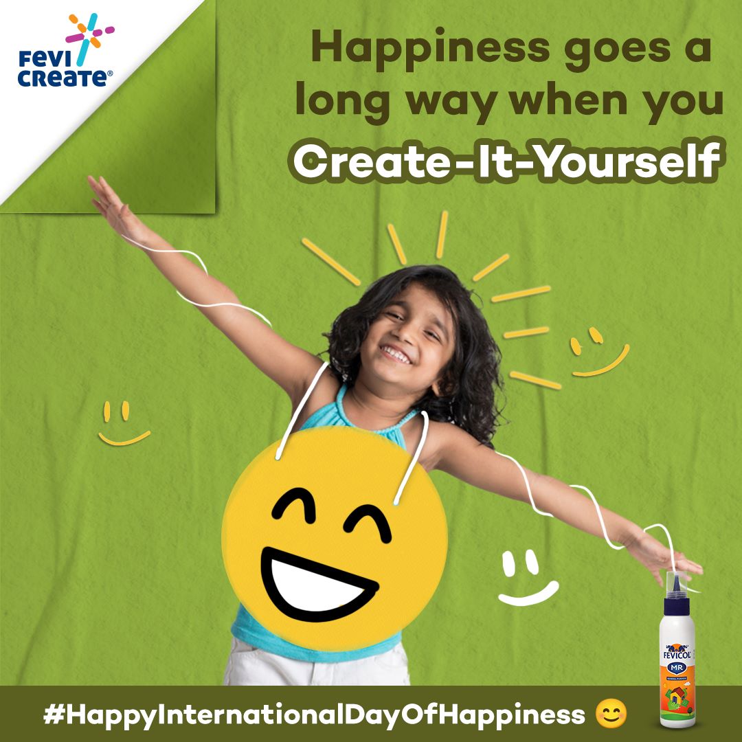 fevicreate's tweet image. It's time to create your own happiness! Enjoy International Day Of Happiness with a range of 500+ activities on Fevicreate, where there is something for everyone!

#Fevicreate #fevicol #everydaycreativity #artandcraft #artandcraftforkids #HappyInternationalDayOfHappiness