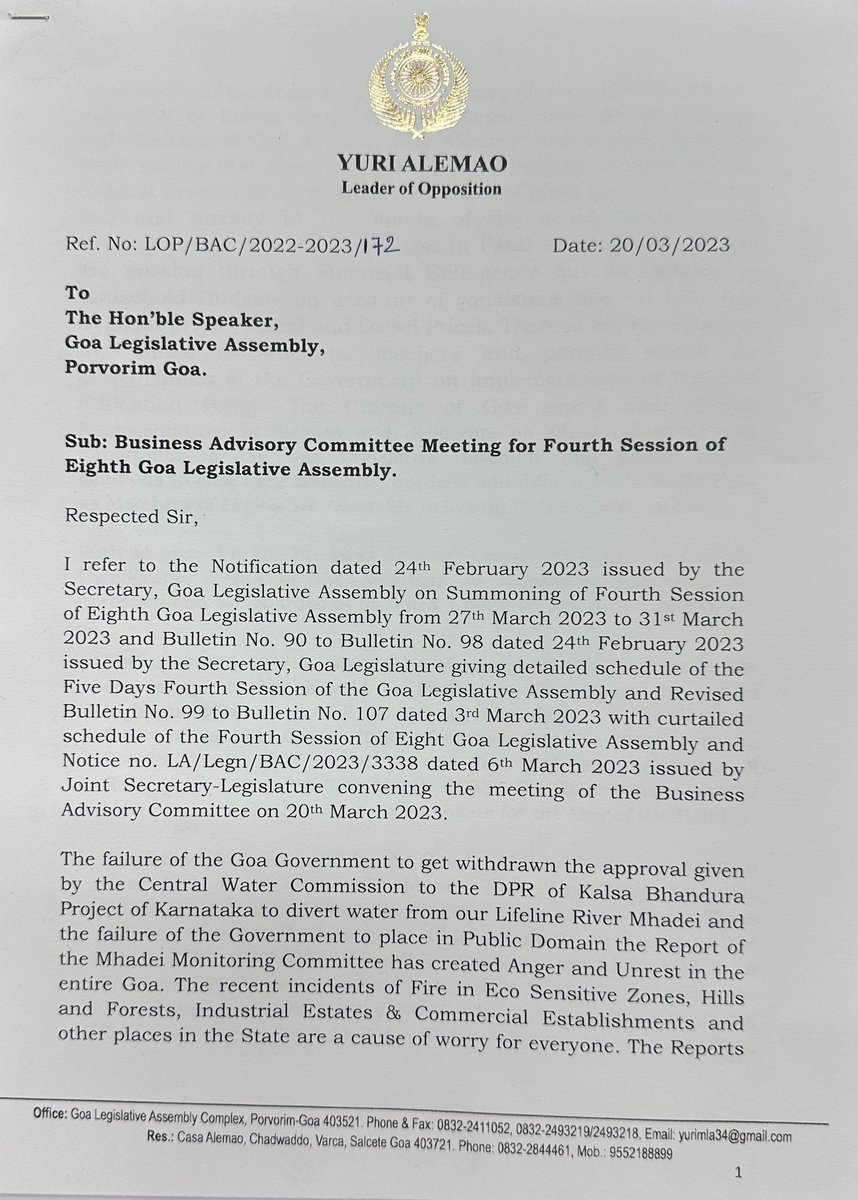 Yurialemao9's tweet photo. My demand before Business Advisory Committee: Debates on Core Issues, Increase LAQ Subquestions to 10, 7 Calling Attentions for Opposition, No Suspension of Rules under 306, Discussion on Budget as per Rule 258, Replies to LAQ's 48 Hours in advance, Circulate Bills in advance. https://t.co/DnwqcTHeYd