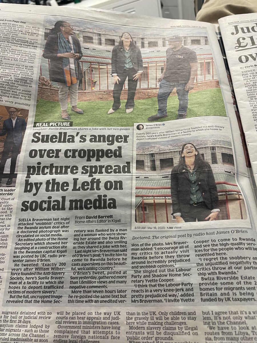 This is what I mean about the stoking of ‘culture war’ being the main point of this project. No mention here that I’m echoing Theresa May’s concerns about slavery legislation. Imagine flying all the way to Kigali only to be told to write an article about a Tweet I wrote in bed…