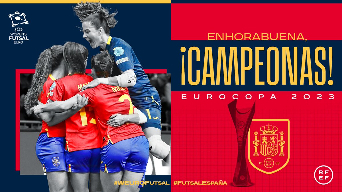 futbolaragon's tweet photo. #RFAF 𝕊𝔼𝕃𝔼ℂℂ𝕀𝕆́ℕ 𝔼𝕊ℙ𝔸ℕ̃𝕆𝕃𝔸 🇪🇸 Felicitamos a dos de las nuestras @irenesamper16 y @MariaSanz_11
por la 𝐄𝐮𝐫𝐨𝐜𝐨𝐩𝐚 conseguida con la selección @SEFutboIFem de Sala ¡Enhorabuena! 👏👏 https://t.co/n50ssfaDjd