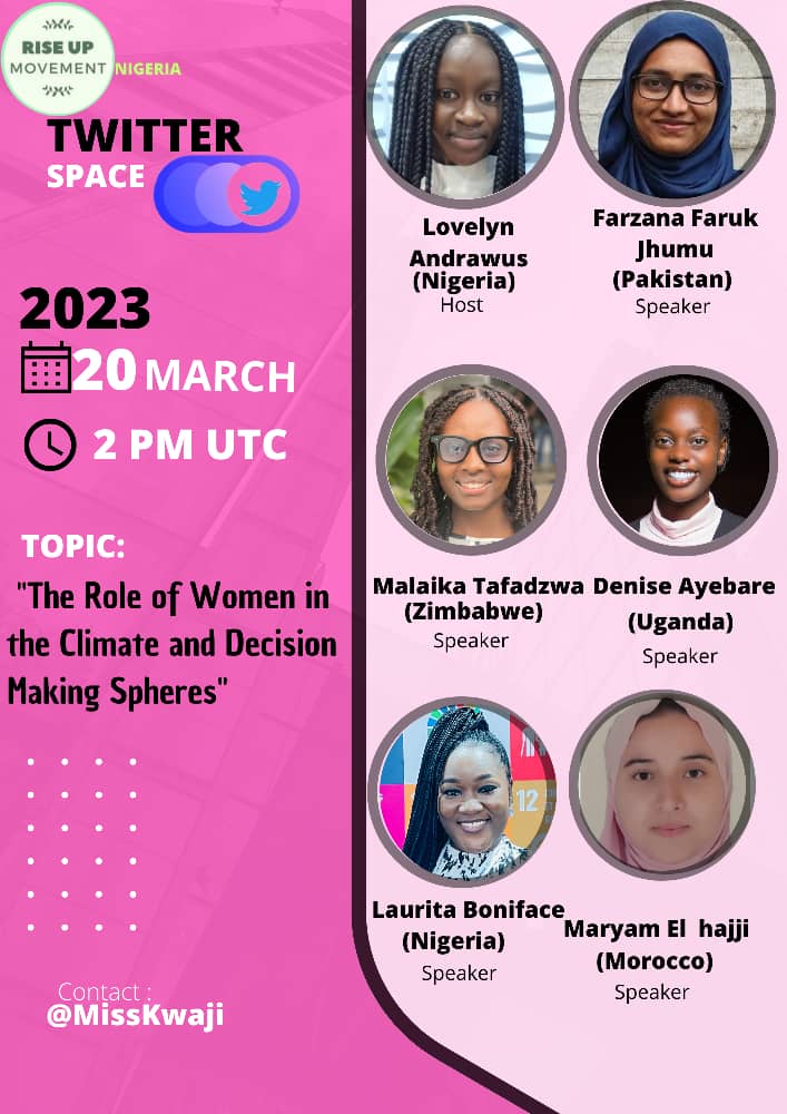 Join us today as we seek to understand the value of all stakeholders especially women in tackling climate change.
#womeninclimate