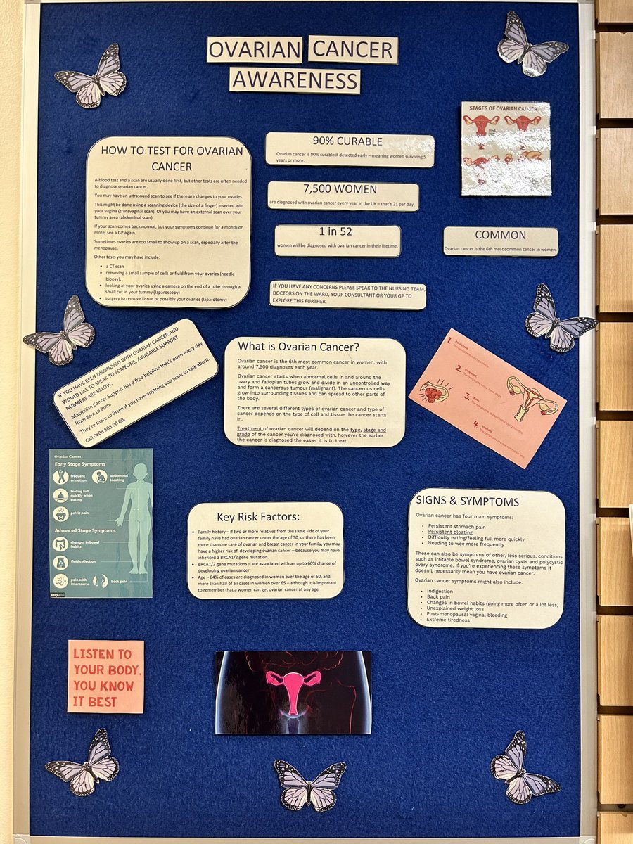 AshtonFallows's tweet photo. Physical health board 🩺 ovarian cancer awareness month ✨ #keepingupwithkeats 🦋 @ericapereira_01 @OatesKeely @HendenLauren @FranReekie @bethblackburn_ https://t.co/EwBZObsqRE