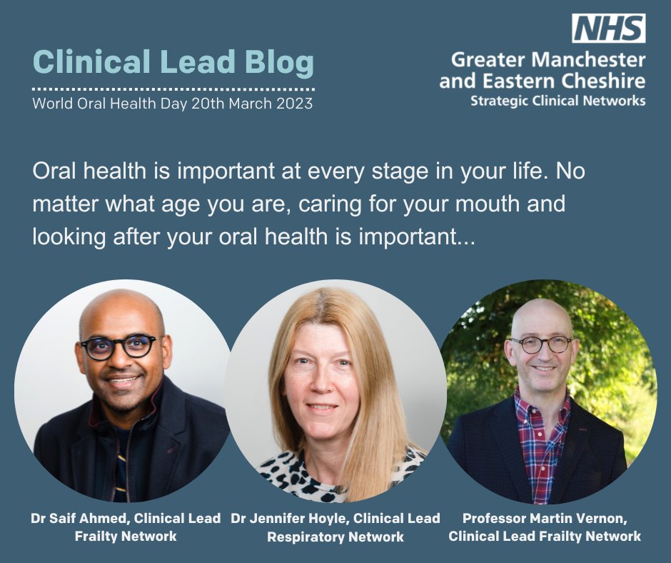 It's #WorldOralHealthDay 🦷🪥. In this blog our clinical leads reflect on the importance of good oral hygiene and the links between poor oral health, respiratory disease and frailty. Read here: england.nhs.uk/north-west/gme…