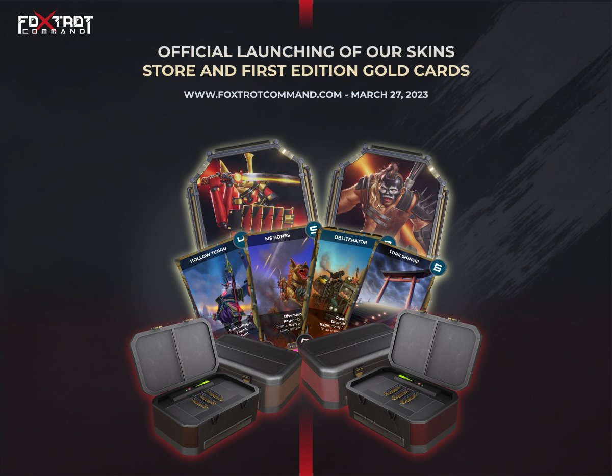 Attention gamers &amp; collectors! Our team is excited to announce the launch of our store on March 27th! 🔥

Own a piece of the Foxtrot Command universe &amp; participate in exclusive tournaments for rewards 🎁

⬇️Read more about
medium.com/@foxtrotcomman…

#GamingCommunity #FoxtrotCommand