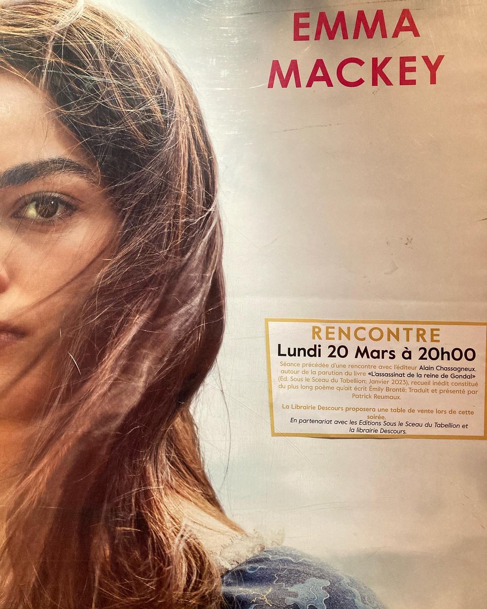 Projection du film « Emily » de Frances O’connor au Comoedia ce soir à 20 h. L’éditeur de Sous le sceau du tabellion présentera l’œuvre de Brontë et le recueil inédit en français qu’il a publié. En partenariat avec la lib. Descours qui vendra les livres. 

cinema-comoedia.com/film/344803/