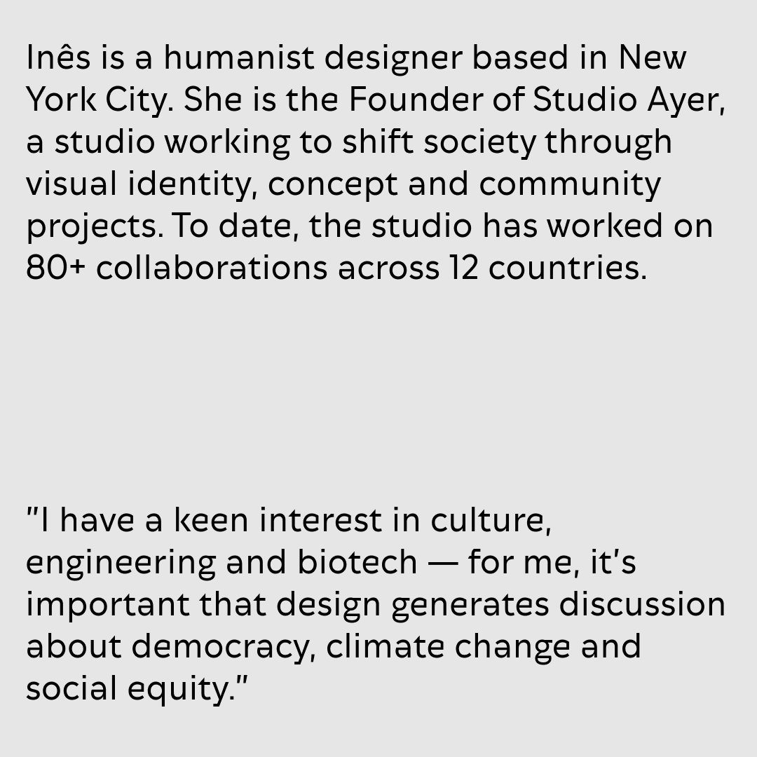 indexaward's tweet photo. Meet our #indexaward2023 Design Spotters helping us find this cycle's best and brightest designs! This week, say 👋🏽 to Inês Ayer from Portugal 🇵🇹 Inês studied Communication Design at the University of Lisbon and has worked in Germany, Thailand, Portugal and the USA. https://t.co/9yMJ7MyRJF