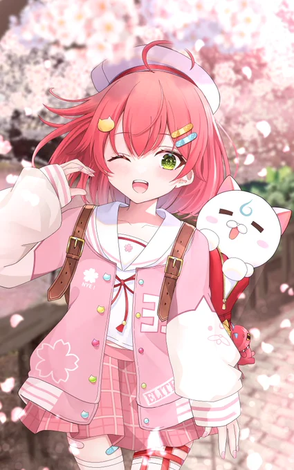 みこちとお花見デートだにぇ～#miko_Art #さくらみこ #ひろがるホロライブDAY3 