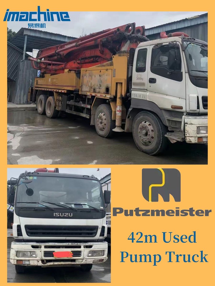 Imachinemall's tweet photo. ‼️Daily Recommendation‼️
Putzmeister 42M Used Pump Truck
📅Year of manufacture: 2013📅
✔Support video conference to see the real-time operation of the machine, price cheap, quality great, logistics guarantee.
Wishing friends business💰💰💰
Website🌐https://t.co/3Pnp0VJbn1 https://t.co/k2luoIoFmi