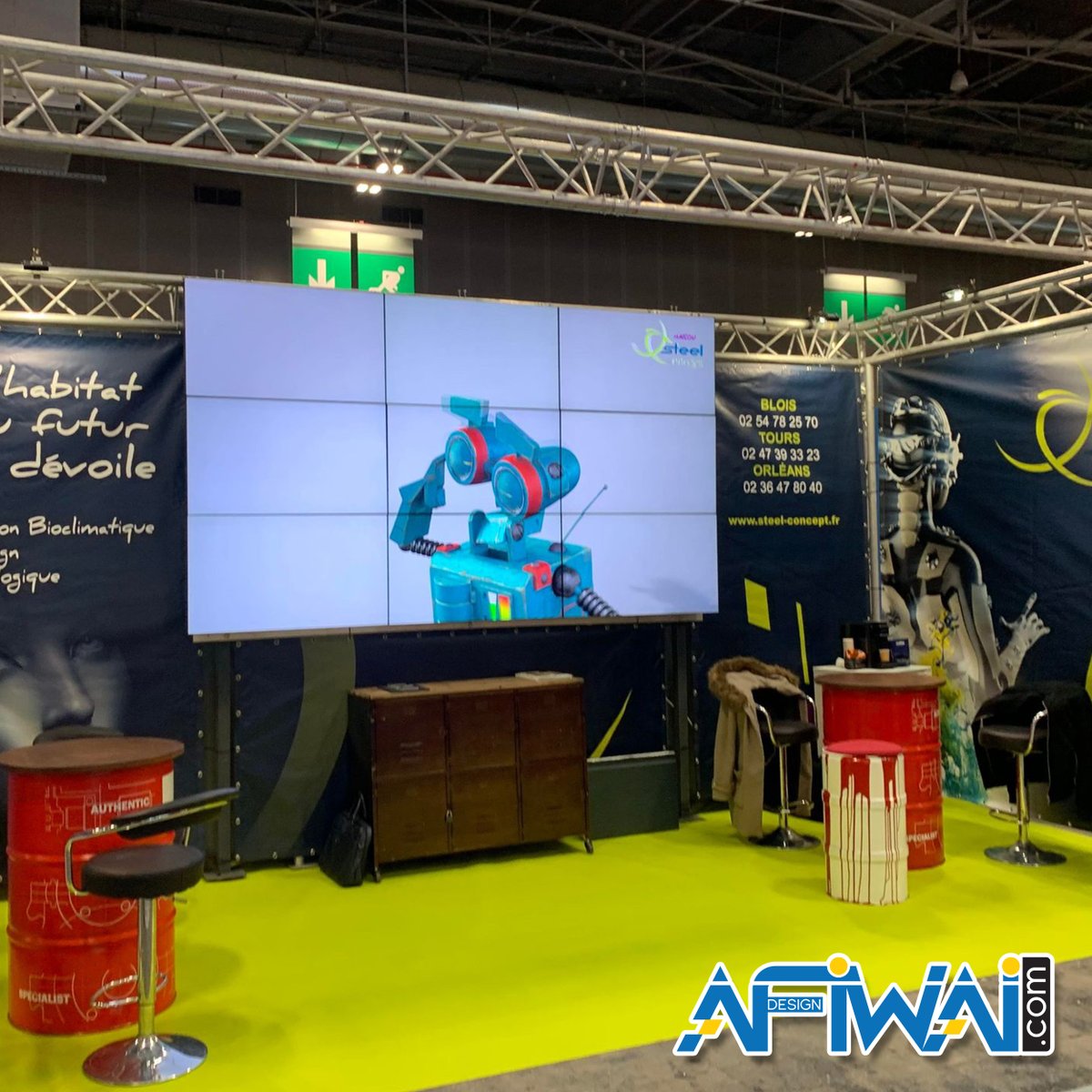 AfiwaiDesign's tweet photo. Comme à chaque Salon de l'habitat, le groupe SN LEFORT fait appel à AFIWAI DESIGN pour mettre en place le matériel technique dédié à la diffusion d'une animation vidéo promotionnelle en 3D que nous avons nous-mêmes créé! https://t.co/79QIEBrxxL