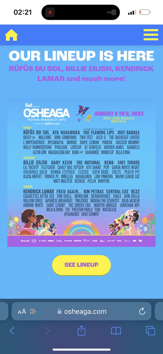 sh_aelien's tweet photo. Eastern Canada lineups need to FUCK OFF they are making festival season so difficult to budget for this year! 🥵 https://t.co/vdKUHVKnZO
