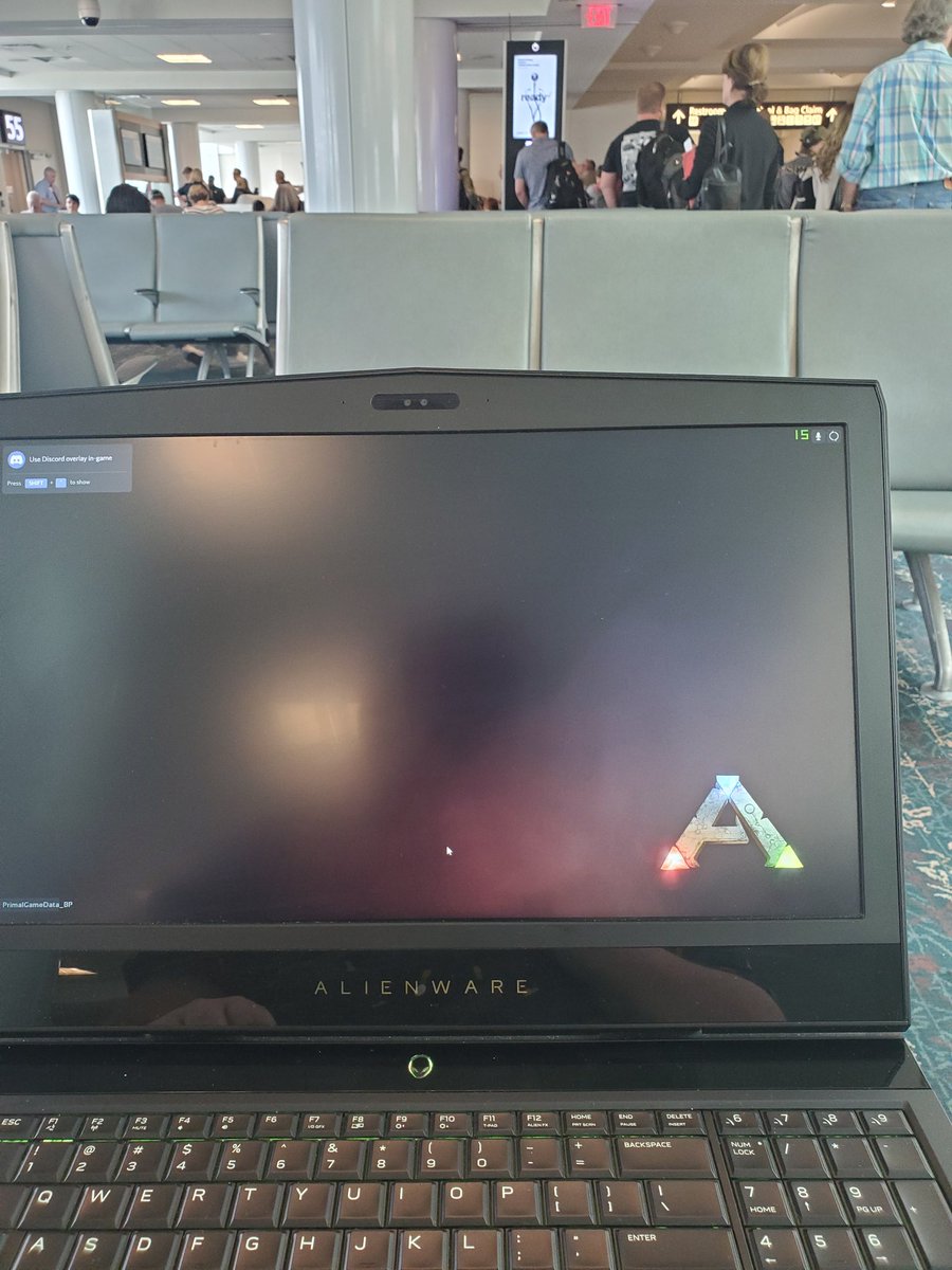 XlGodzilla's tweet photo. This was back in 2019. Gaming on my laptop at the time between a four hour layover. How time has past by. @ComplexMinded @survivetheark #playARK #PC https://t.co/c7zzHRHuHc