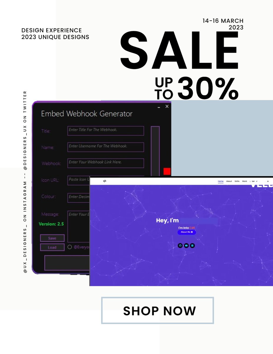 Designers_UX's tweet photo. Look at our new 30% sale off of all designs. First come first serve, your customers will thank us.

#sales #realestatesales #directsales #carsales #naijasalesmaker #salesalesale #bruneisales #wholesales #salestock #saleskii #onlinesales #salesk2 #salesman #salesforce https://t.co/8pfAXWIFub