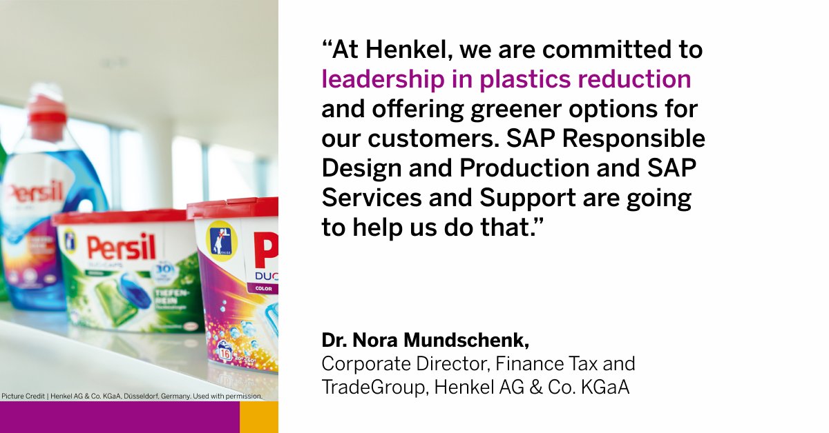 Henkel AG & Co. KGaA is committed to reducing plastics and offering greener options for customers leveraging #SAP Responsible Design and Production and #SAPServices and #SAPSupport, continuing to build its strong legacy of 145 years.💚

Read more: imsap.co/6014371jj