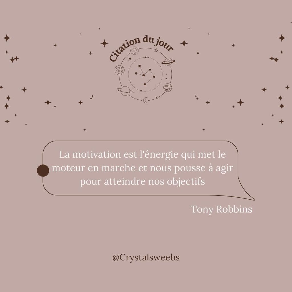 crystalsweebs's tweet photo. – ✨Citation du jour✨

Quoi de mieux qu'une petite citation pour bien commencer la semaine ?😁

👉🏼 « La motivation est l'énergie qui met le moteur en marche et nous pousse à agir pour atteindre nos objectifs.»

– Tony Robbins 

#citationdujour #citatio… https://t.co/uS6exG5XoE https://t.co/tEno1GB0v4