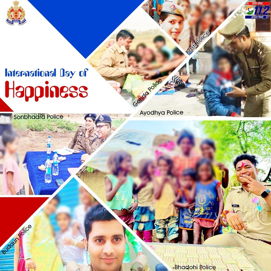 Uppolice's tweet photo. A smile a day keeps the blues at bay- As custodians of law &amp; order, our officers work tirelessly to ensure safety, harmony &amp; joy in our communities! 
Let's celebrate &amp; support their dedication to making our lives happy every day.

#InternationalDayOfHappiness 
#SentriesOfSmile https://t.co/0BxaaSujSG