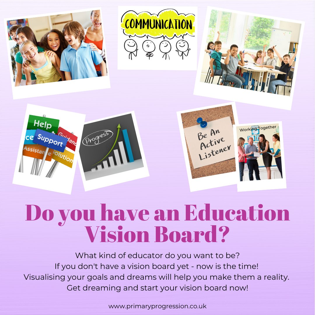 p_progresssion's tweet photo. Calling educators! Do you have a Vision Board?
#education #visionboard #visualise #motivation #motivational #inspiration #inspirational #dreaming #dream #primaryschool #primaryschoolteacher https://t.co/auEW08lT2M