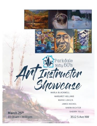 PDNiftyFifties's tweet photo. We welcome you to join these very talented artists in this showcase on March 25th from 10am - 4pm. 

#parkdalniftyfiftys #yycartists #yycart #yycseniors #showcase https://t.co/Llpee447TL
