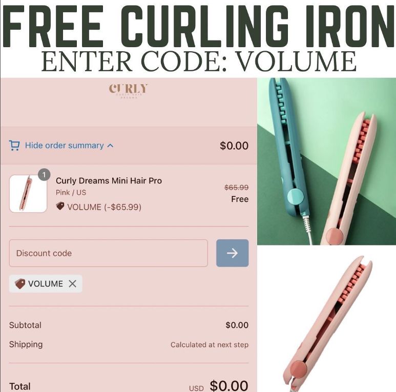 Glitch Deals on Twitter "Free Curling Iron Glitch Just Enter Code