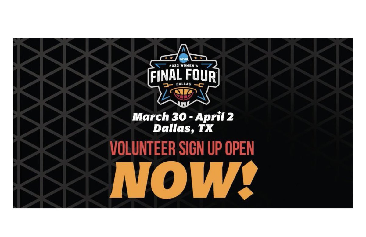 College Sports Lab on Twitter "2023 NCAA Women's Final Four Volunteers Needed —http