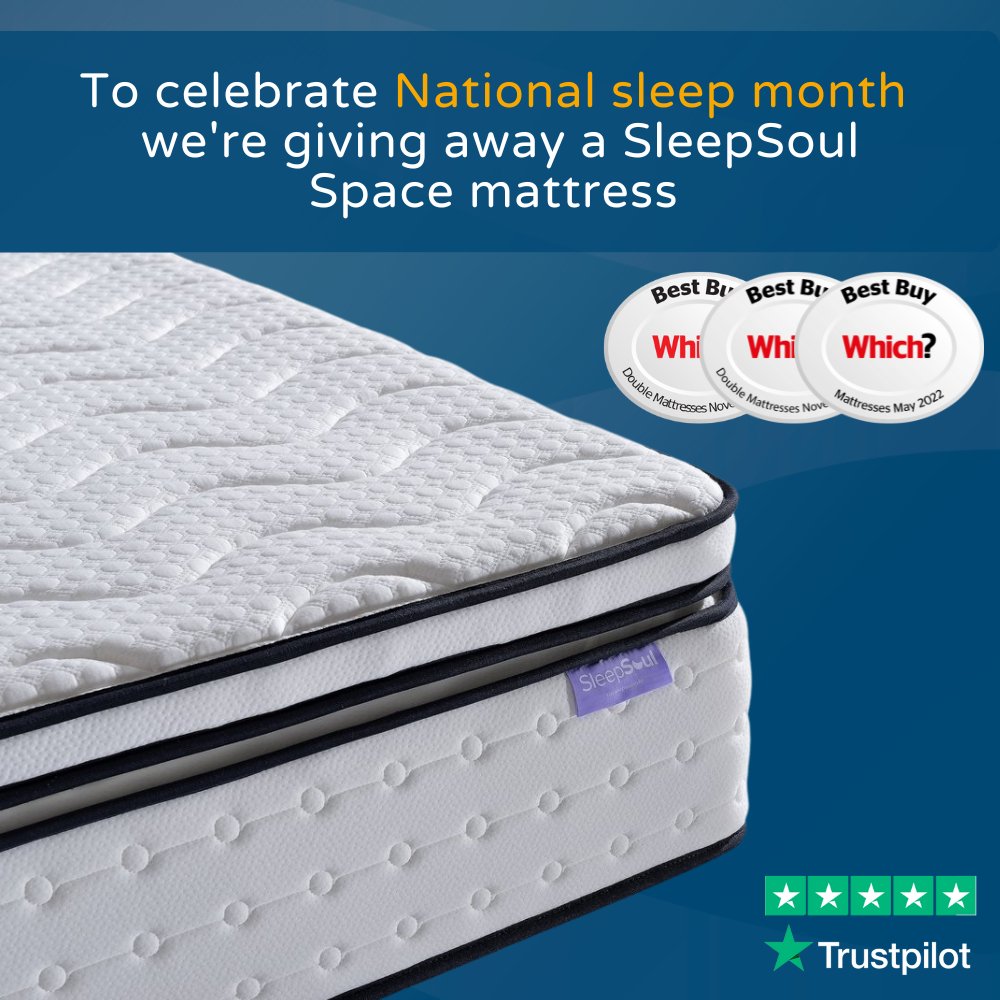 To celebrate National Sleep Awareness Month we're giving away one of our <a href="/WhichUK/">Which?</a> Best Buy mattresses - The SleepSoul Space.  To enter all you have to do is like &amp; RT our post

#Nationalsleepawareness #nationalsleepawarenessmonth #competition 

T's &amp; C's apply UK Mainland only