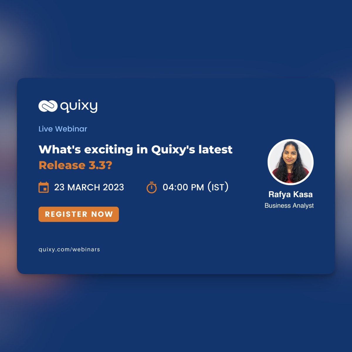 NoCodeCalendar's tweet photo. 🚨 New #nocode event alert 🚨

Name: Quixy's 3.3 release
Date: 2023-03-23
Attendance:  Online
Region: Remote
Host: Quixy
Link: https://t.co/mgbrTq5Fa5

Thanks to https://t.co/qiw5uvoHL1 for submitting the event! 🥳 https://t.co/fZqiggAsGd