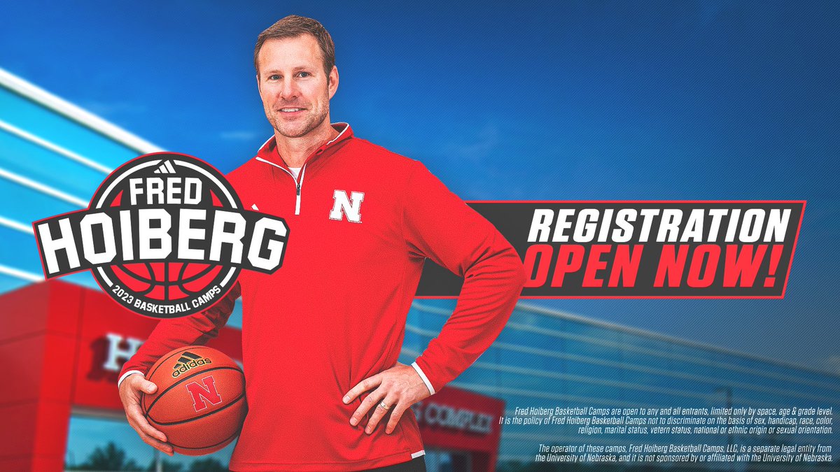 Calling all Hoopers 📞🏀 Level up your skills and register today for 2023 @CoachHoiberg Shooting + Day Camps this summer! ℹ️ go.unl.edu/m0gj