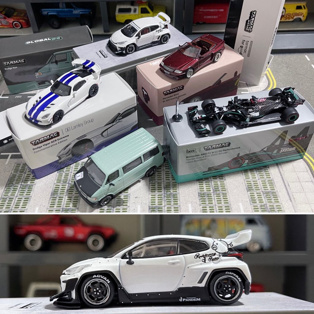 V cool assortment for this month Tarmac Works release tentatively on 23 Mar! All are new Tooling! My personal fave is definitely the Pandem Yaris!! Big thanks to Tarmac Works !!
#tarmacworks #hobby64 #global64 #hotkustoms #modelcars #164scale